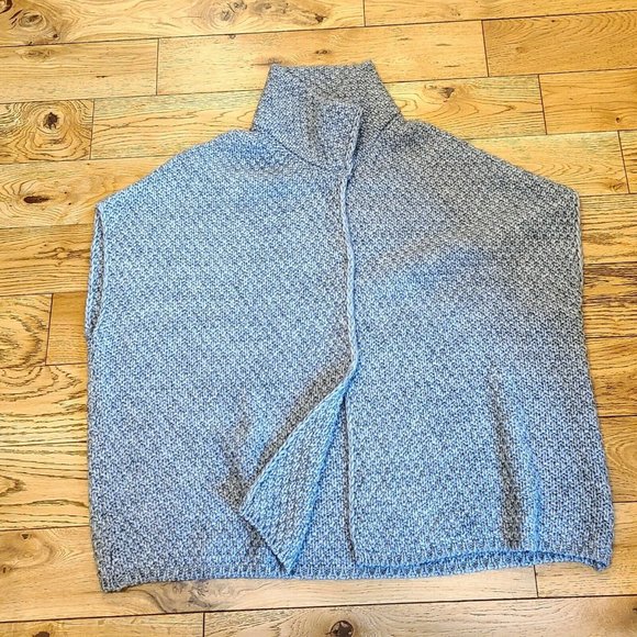 Elsamanda Sleeveless Chunky Knit Cardigan Sweater Wool Alpaca Gray One Size - Picture 8 of 11